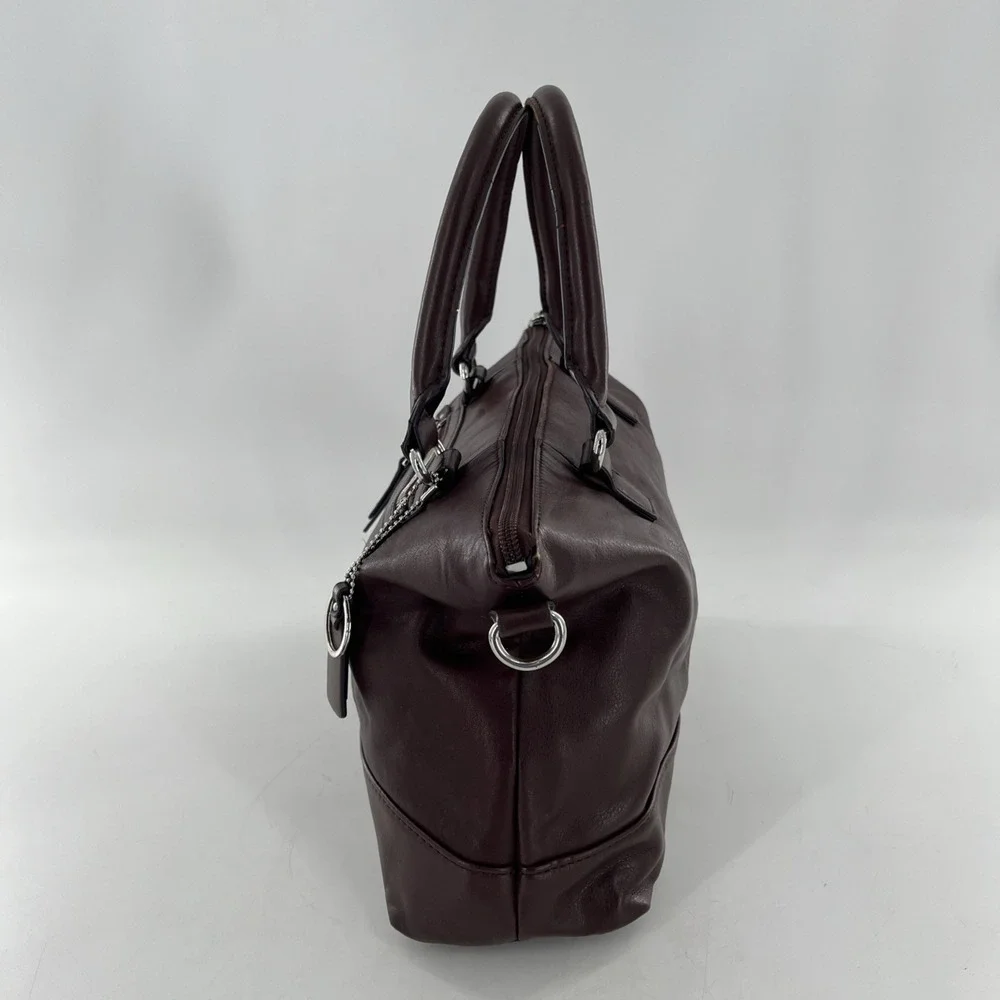 Tignanello‎ Brown Leather Tote Crossbody Medium Satchel & Keyring Detach Strap